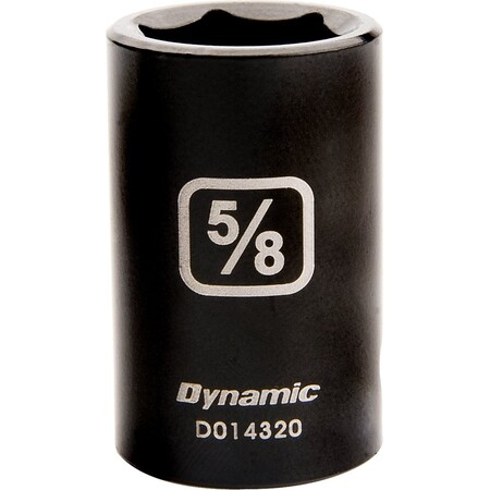 Dynamic 1/2" Drive Standard Socket, Black Phosphate, Tools 1/2" Drive 6 Point SAE, 5/8" Standard Length D014320